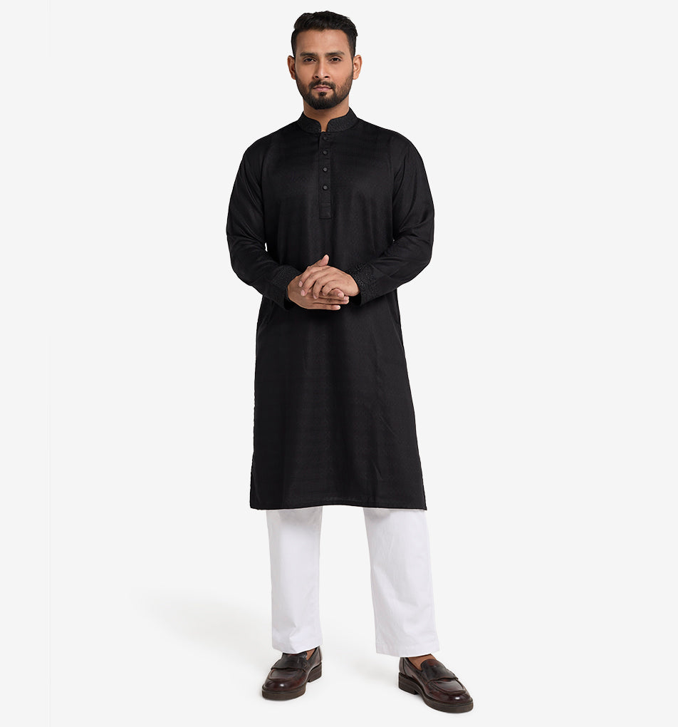 MAHAL Dentelle Noir Panjabi