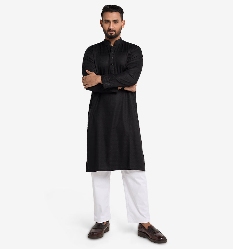 MAHAL Dentelle Noir Panjabi
