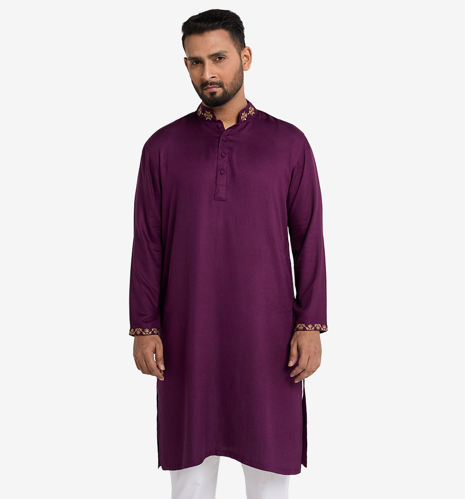 MAHAL Exclusive Sovereign Purple Embroidered Panjabi
