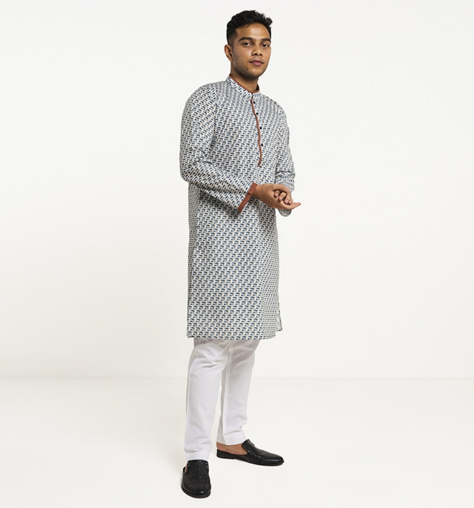 MAHAL Chevron Printed Panjabi