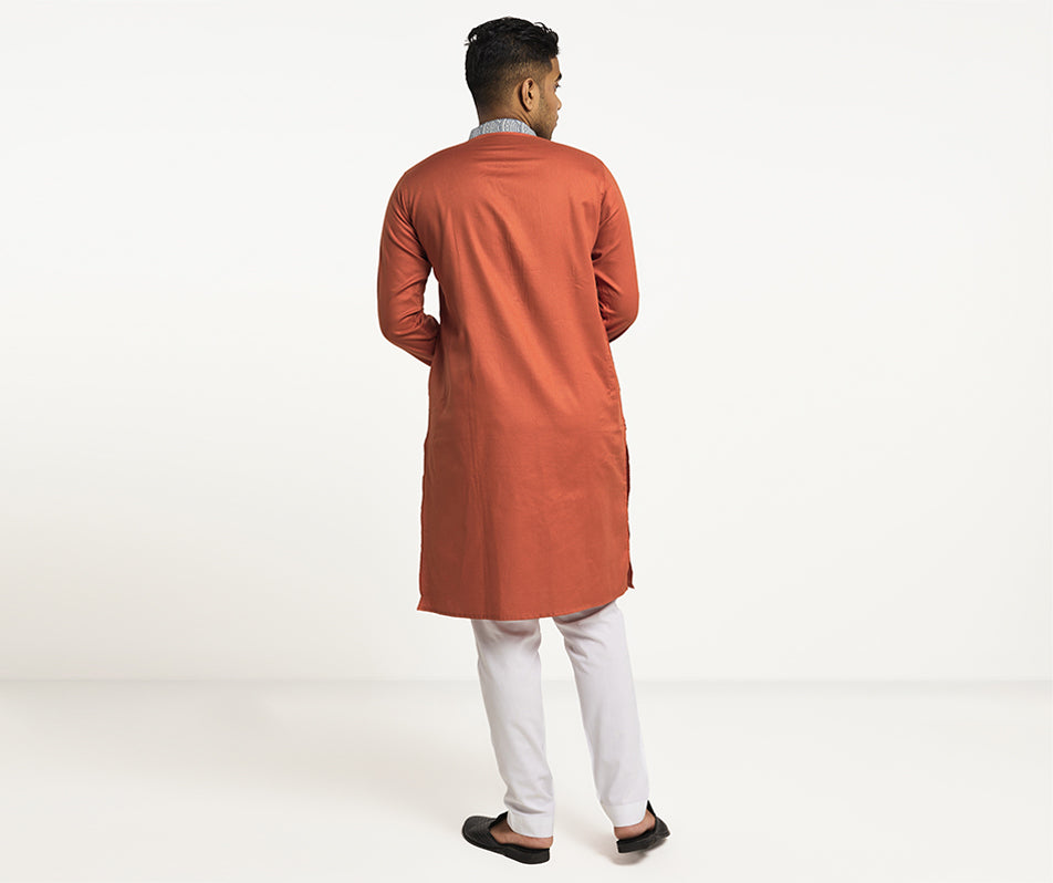 MAHAL Burnt Orange Scale Panjabi
