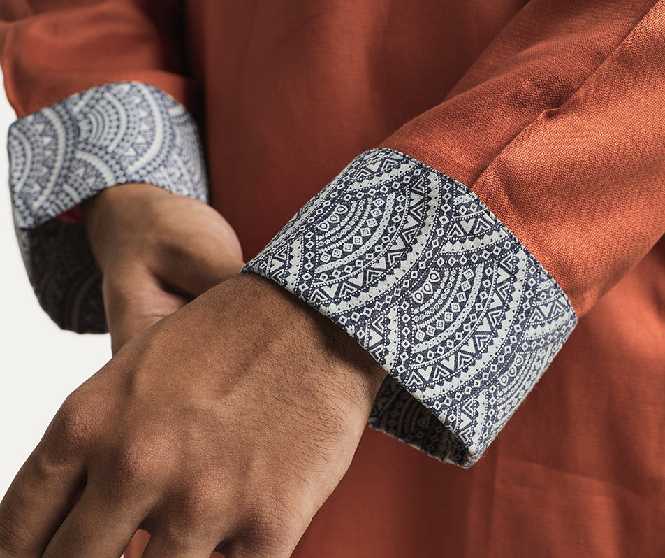 MAHAL Burnt Orange Scale Panjabi
