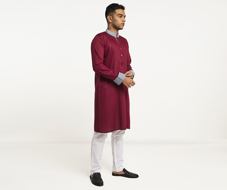 MAHAL Crimson Red Panjabi