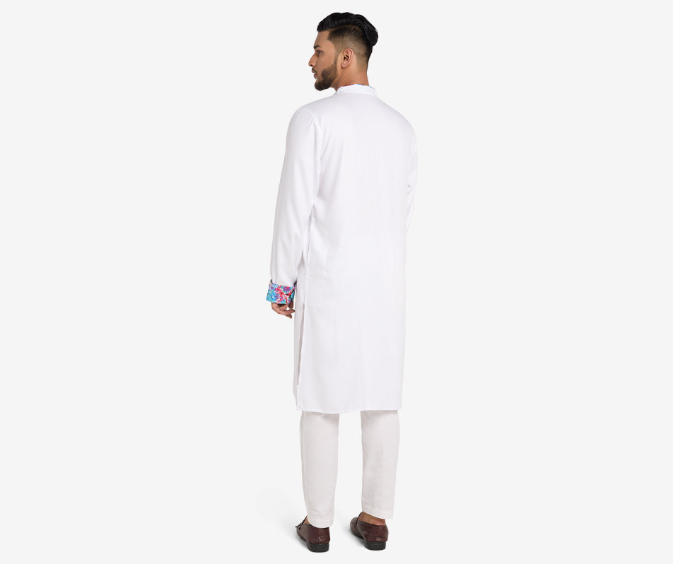 MAHAL White Moroccan MultiColour Panjabi