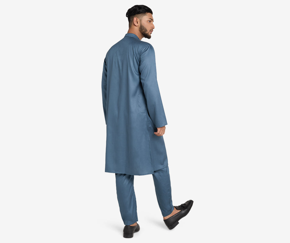 MAHAL Steel Blue Co-Ord Panjabi Set