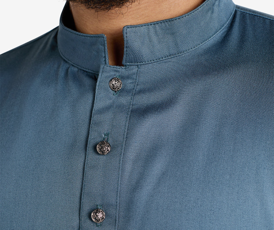 MAHAL Steel Blue Co-Ord Panjabi Set