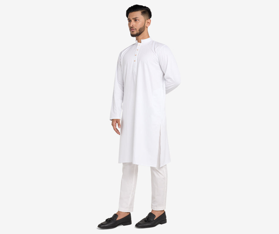 MAHAL Classic White Mandarin Panjabi