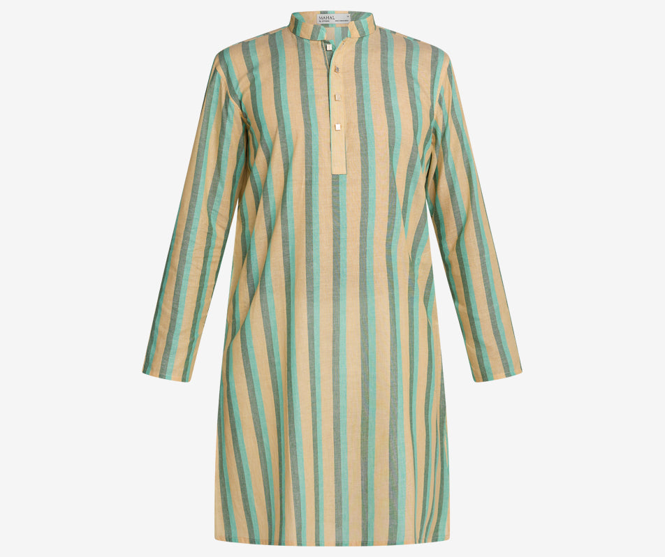 MAHAL Breezy Sunshine Turquoise Striped Panjabi