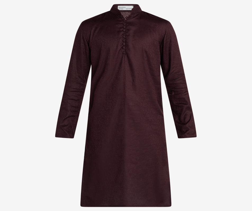 MAHAL Exclusive Mahogany Enchanting Vines Jacquard Panjabi