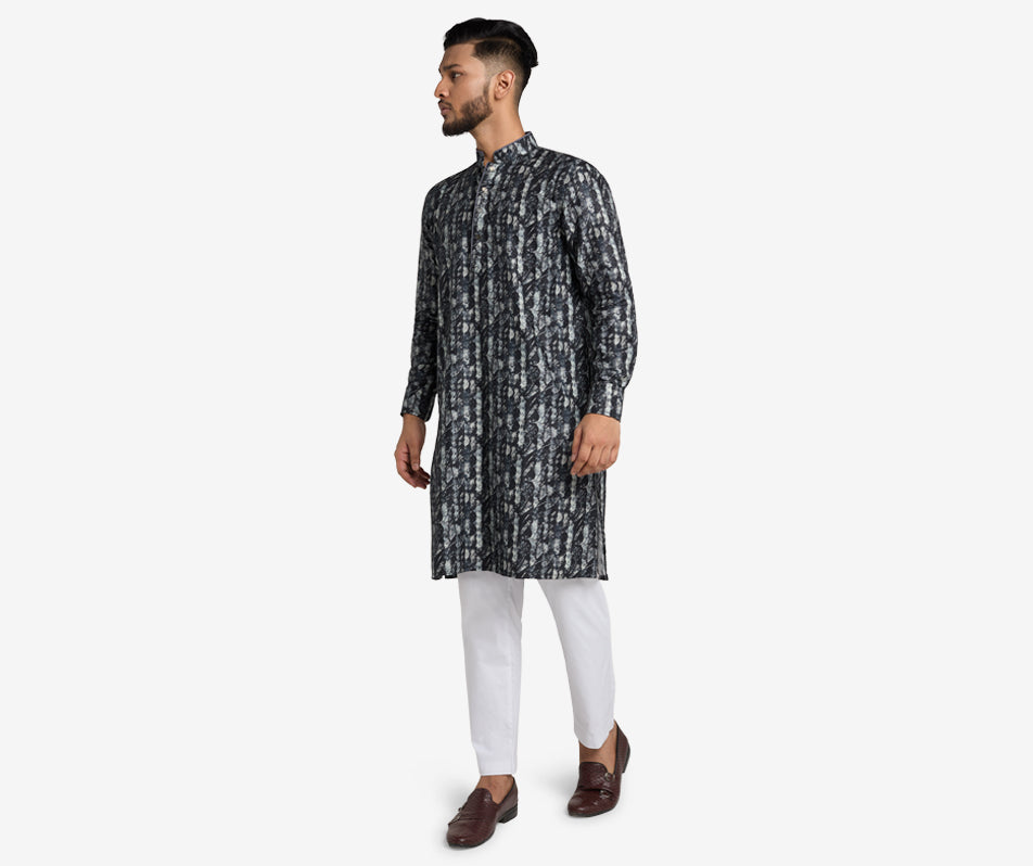 MAHAL Stormy Seas Printed Panjabi