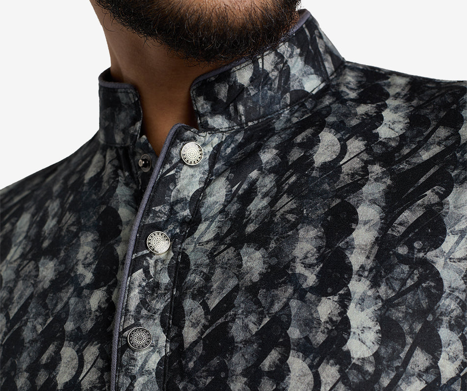 MAHAL Stormy Seas Printed Panjabi
