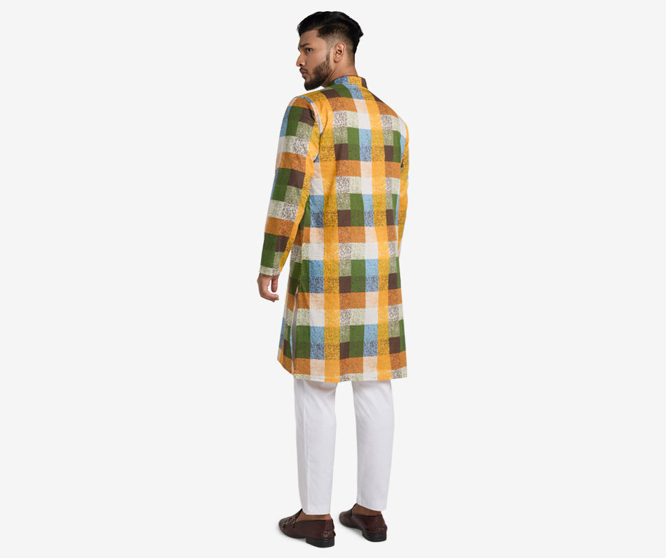 MAHAL Technicolor Check Panjabi