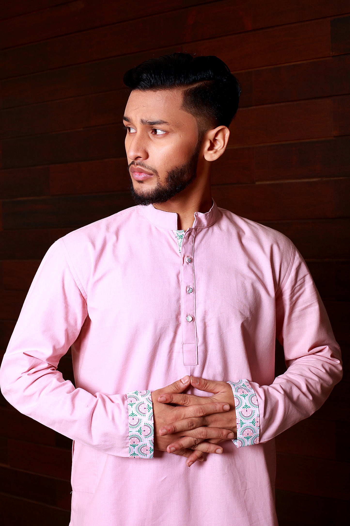 MAHAL Pink Festive Floral Panjabi
