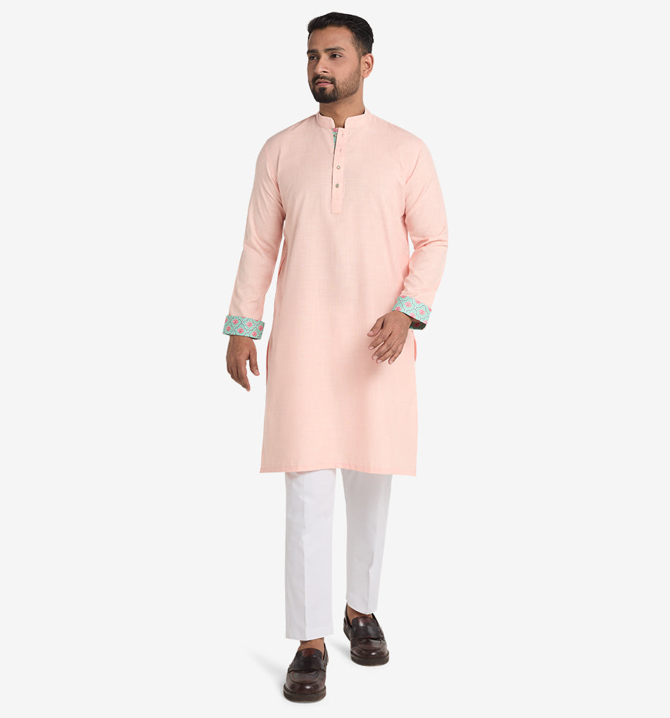 MAHAL Flamingo Pink Lotus Panjabi