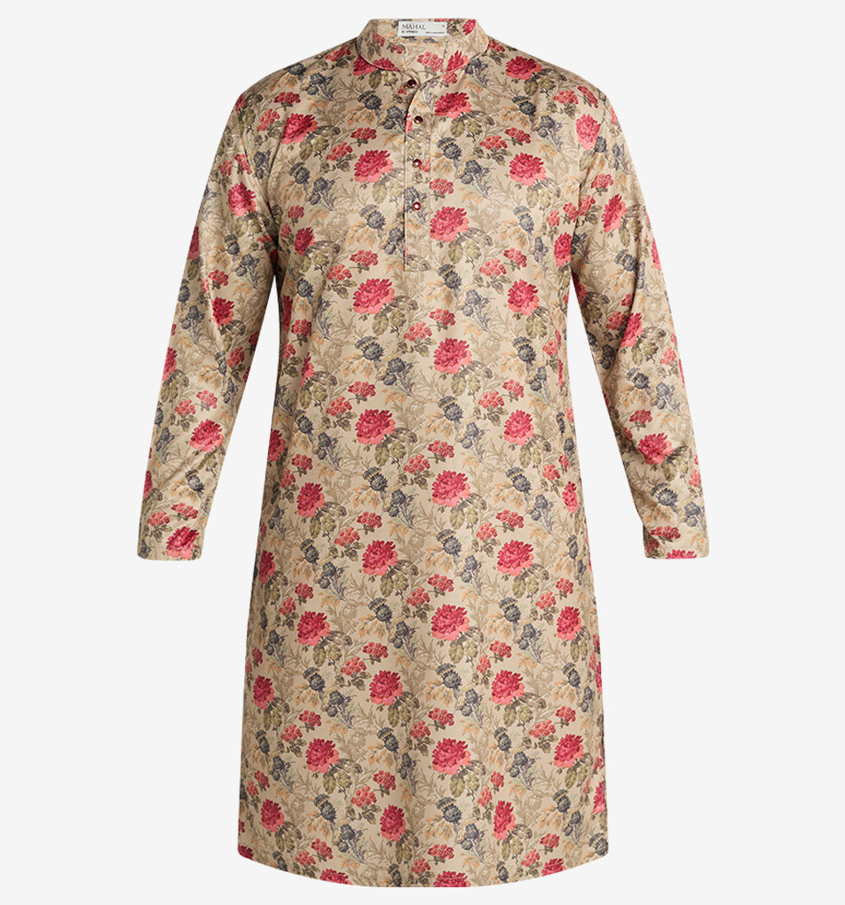 MAHAL Exclusive Renaissance Scarlet Rose Panjabi (Wrinkle-Free)