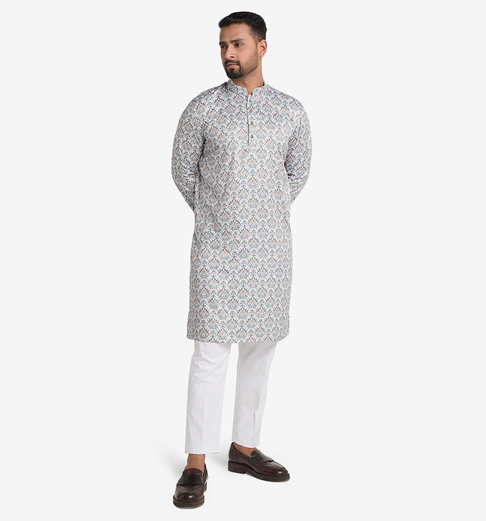 MAHAL Exclusive Eden Garden Ivory Panjabi (Wrinkle-Free)