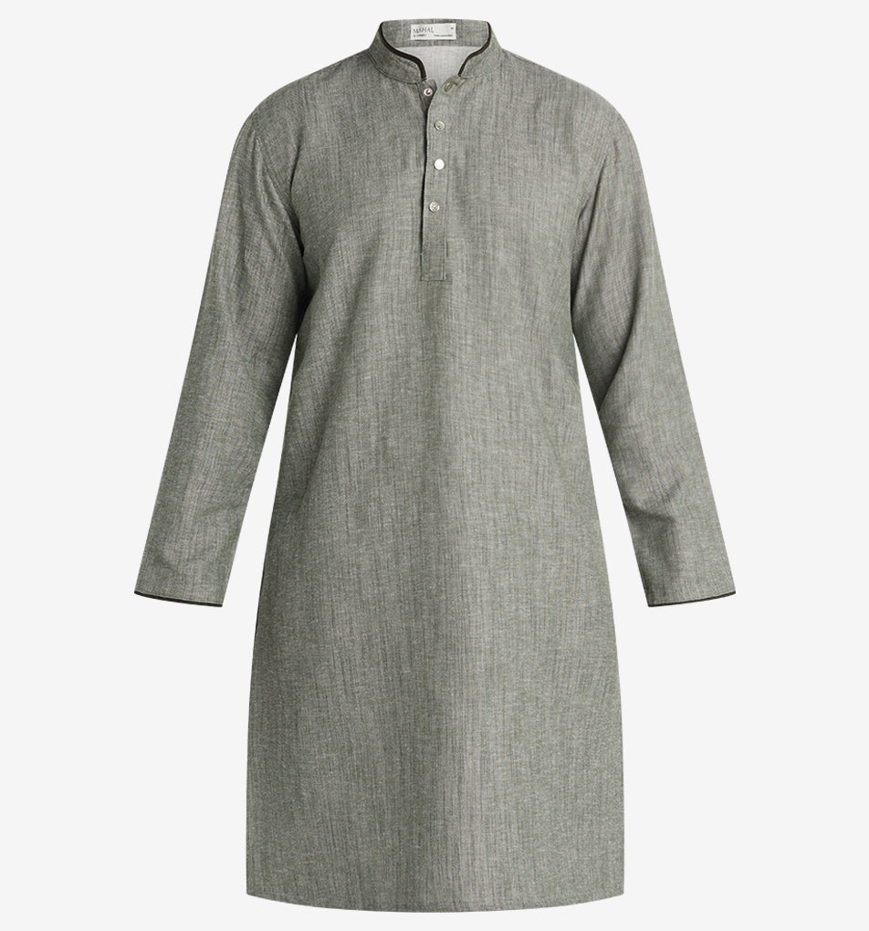 MAHAL Sage Green Herringbone Panjabi