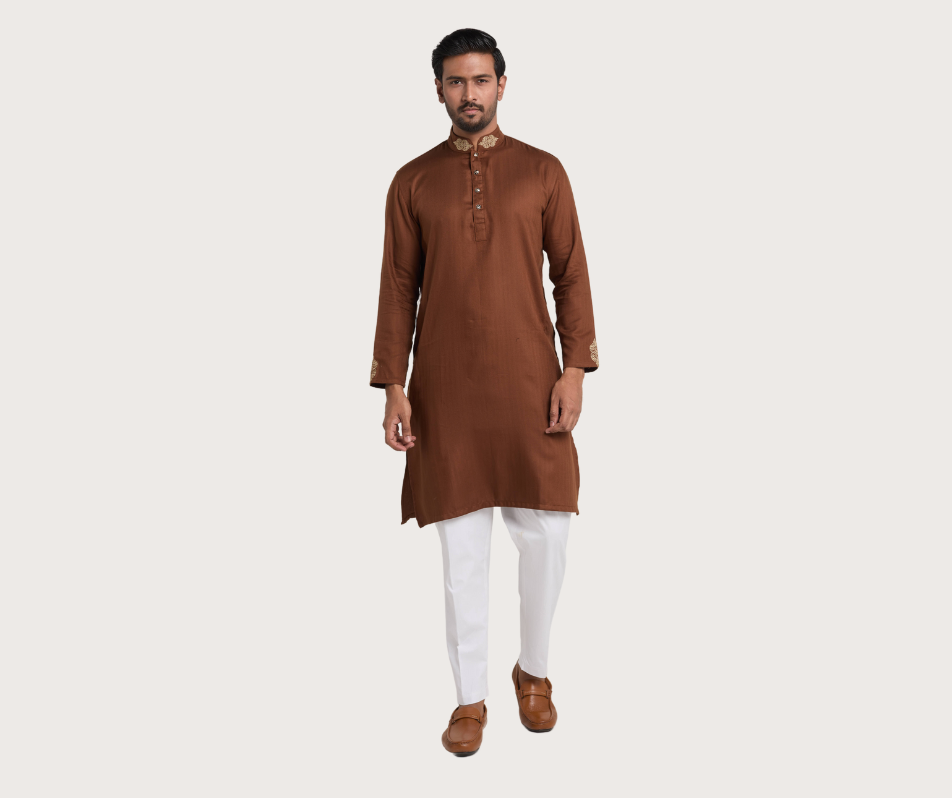 MAHAL Exclusive Copper Heritage Embroidered Panjabi