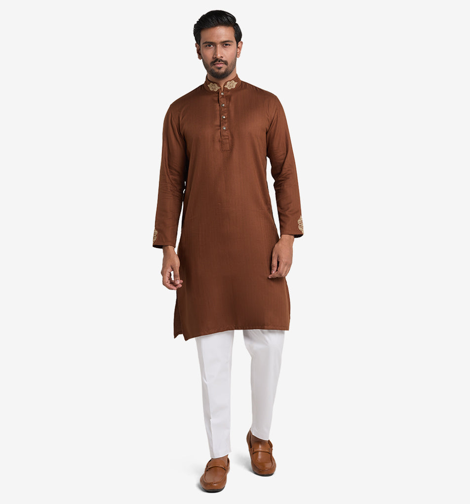 MAHAL Exclusive Copper Heritage Embroidered Panjabi