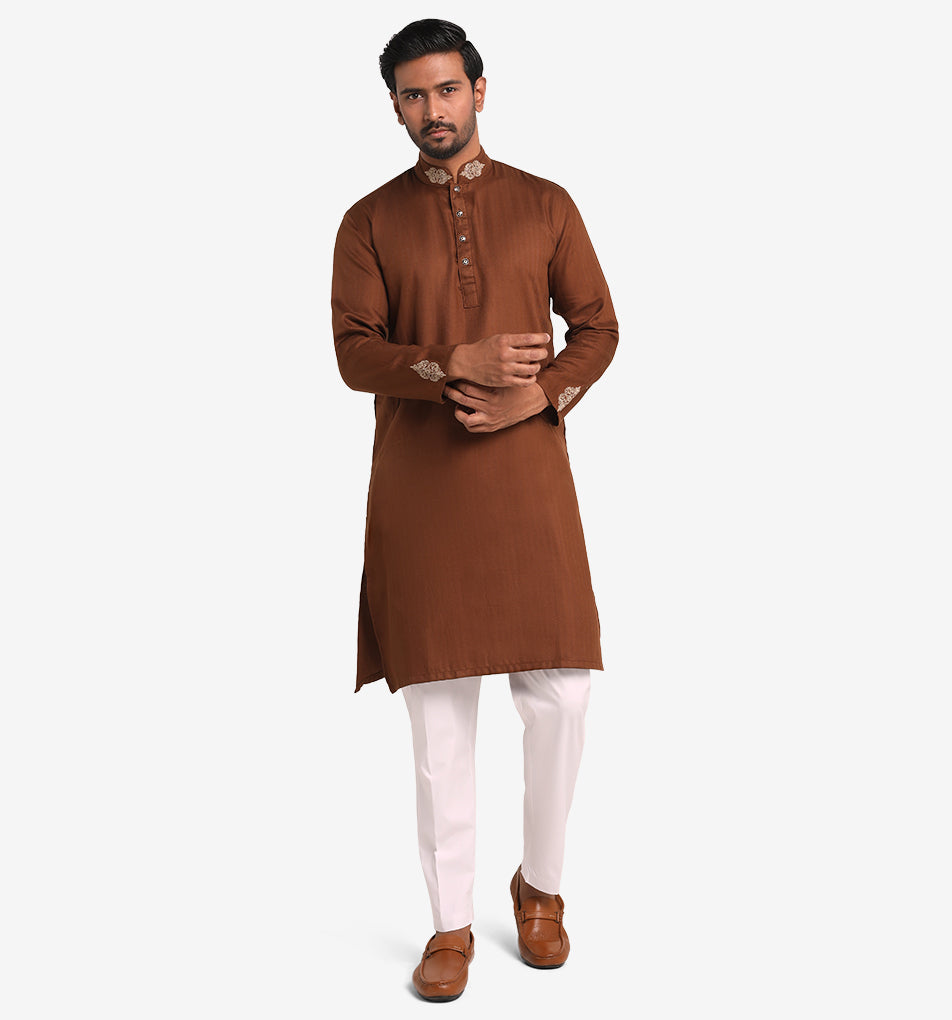 MAHAL Exclusive Copper Heritage Embroidered Panjabi