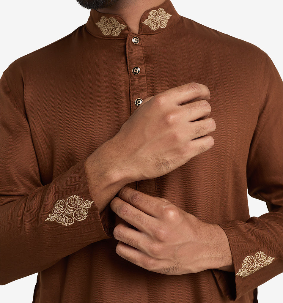 MAHAL Exclusive Copper Heritage Embroidered Panjabi
