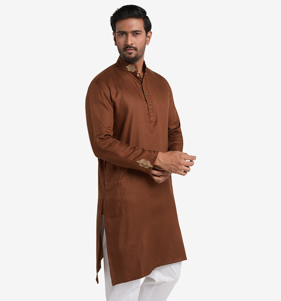 MAHAL Exclusive Copper Heritage Embroidered Panjabi
