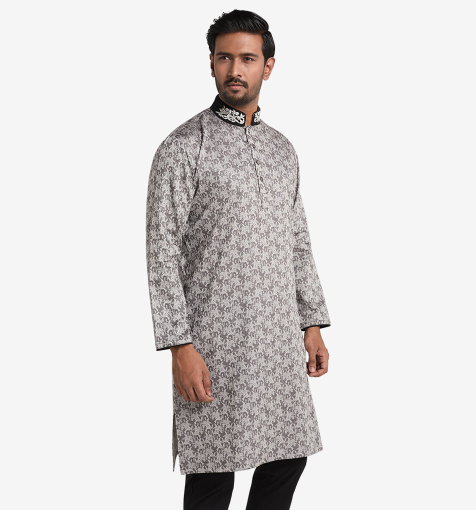 MAHAL Exclusive Zirconium Zardozi Floral Panjabi
