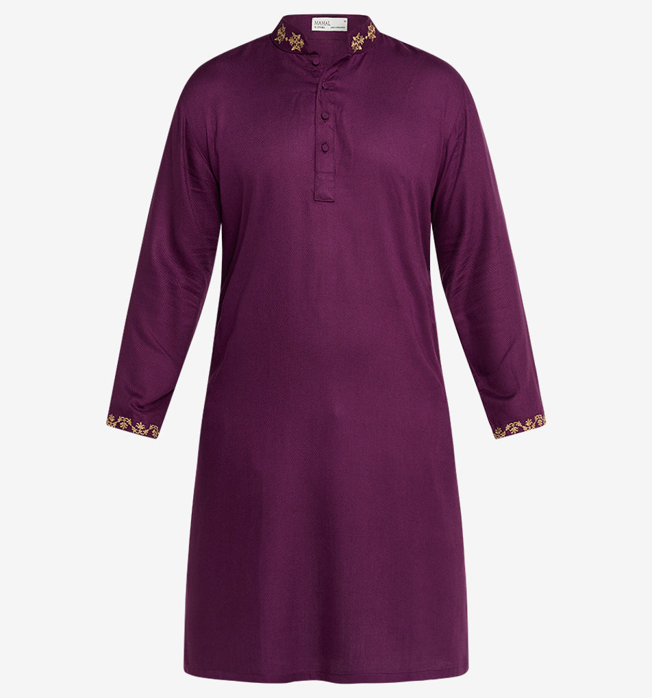 MAHAL Exclusive Sovereign Purple Embroidered Panjabi
