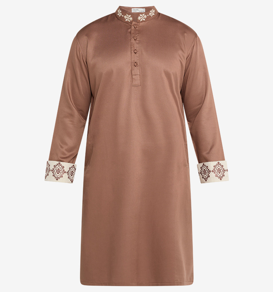 MAHAL Legacy Caramel Embroidery Panjabi