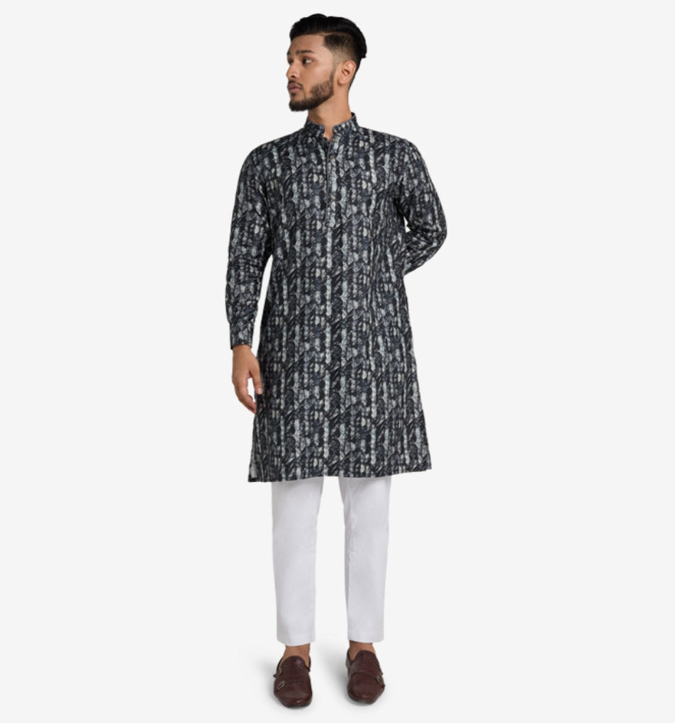 MAHAL Stormy Seas Printed Panjabi