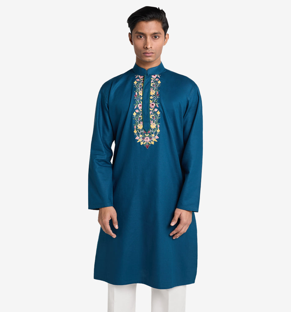 MAHAL Azul Bloom Embroidered Panjabi
