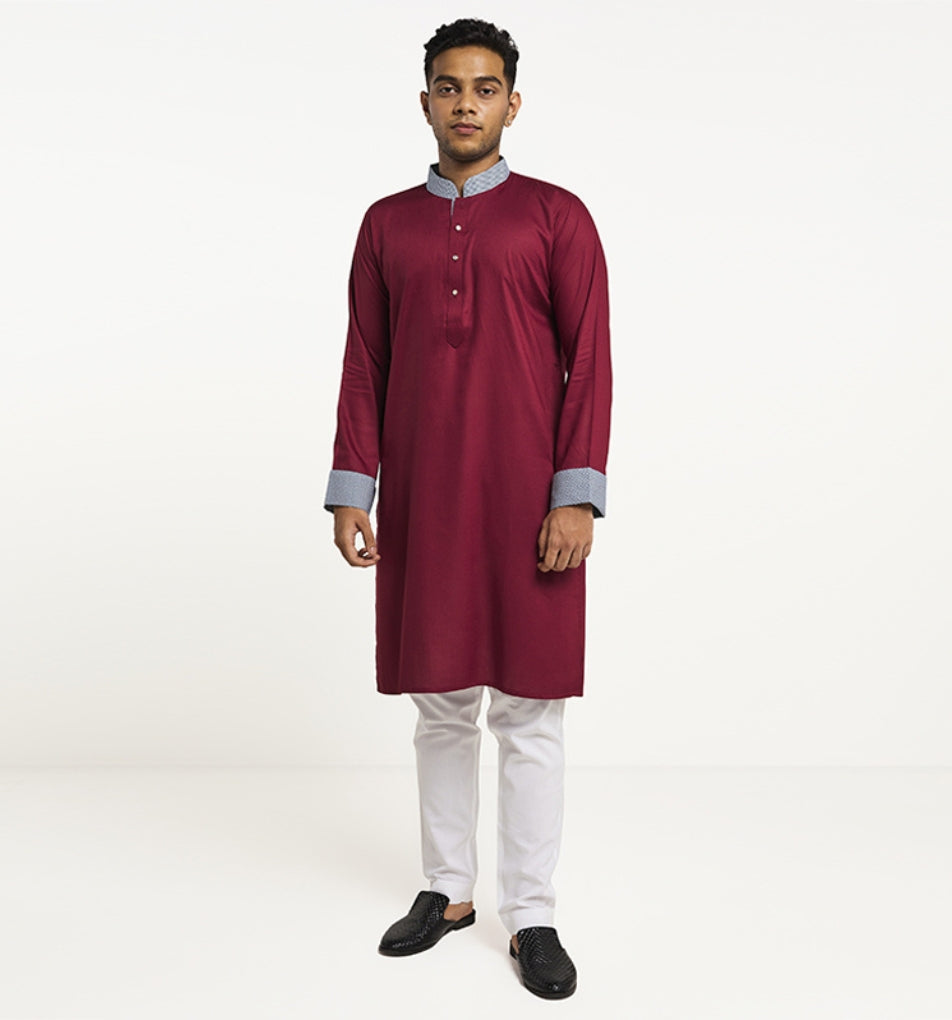 MAHAL Crimson Red Panjabi
