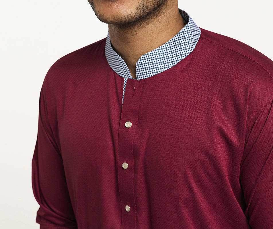 MAHAL Crimson Red Panjabi