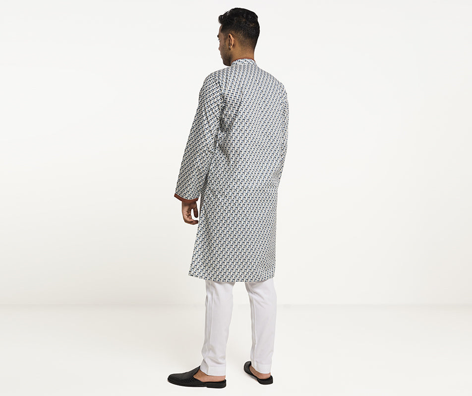 MAHAL Chevron Printed Panjabi