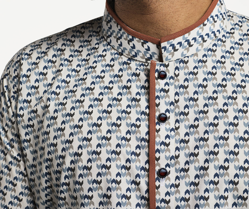 MAHAL Chevron Printed Panjabi
