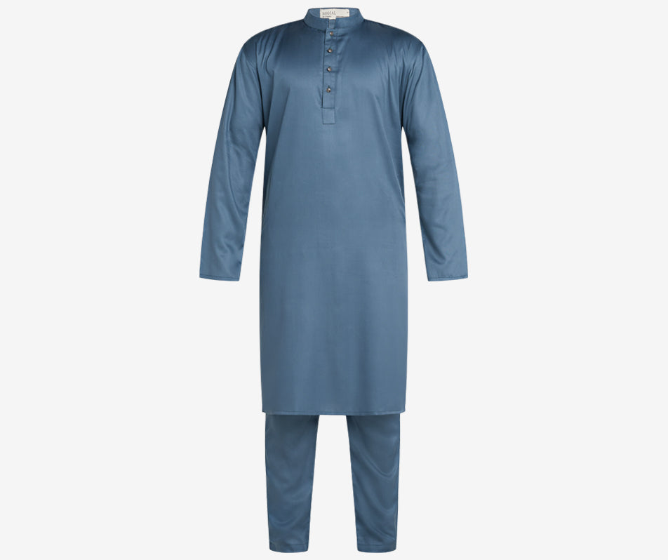 MAHAL Steel Blue Co-Ord Panjabi Set