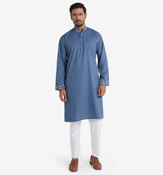 MAHAL Pandora Blue Polka-dot Panjabi