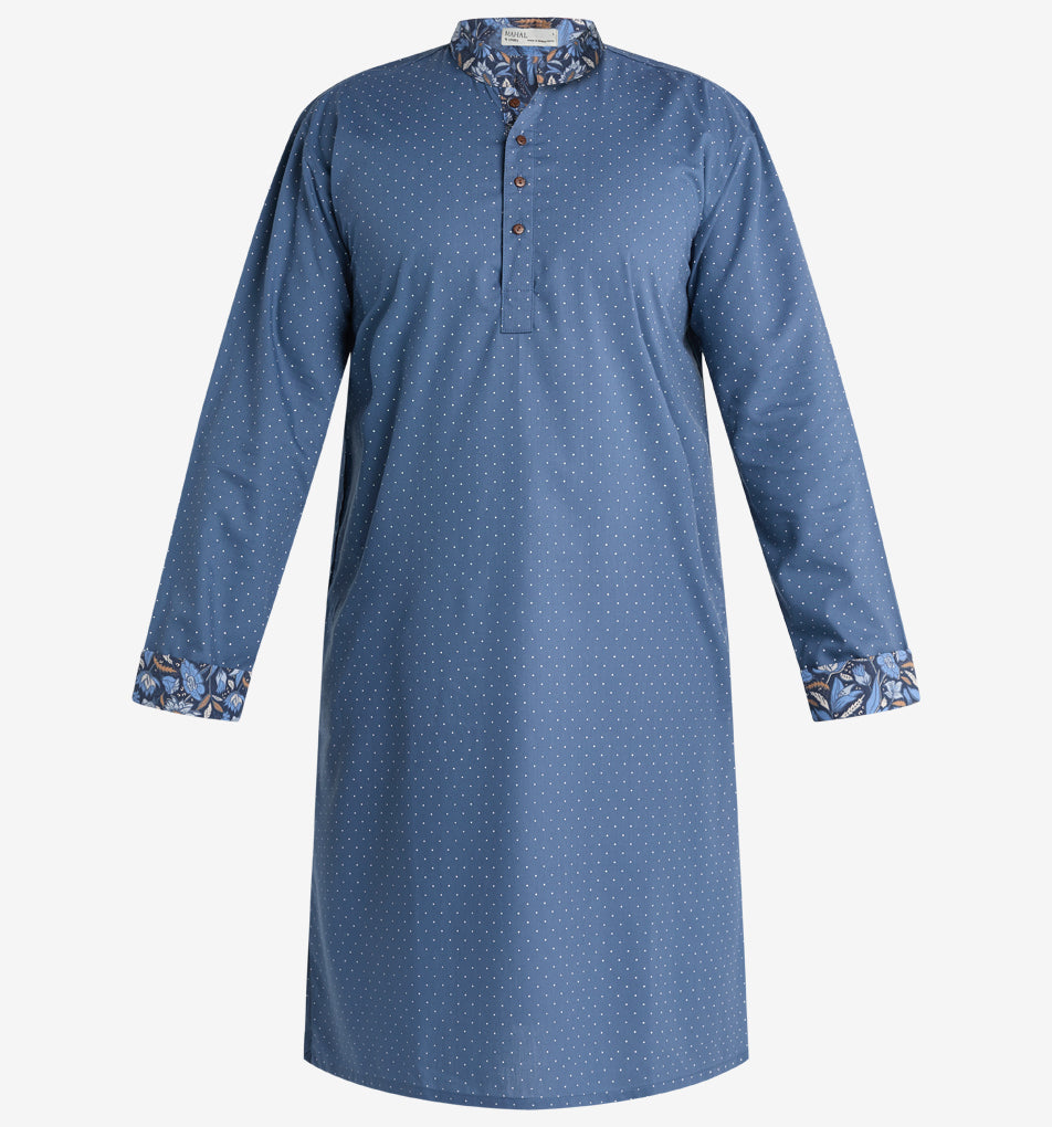 MAHAL Pandora Blue Polka-dot Panjabi