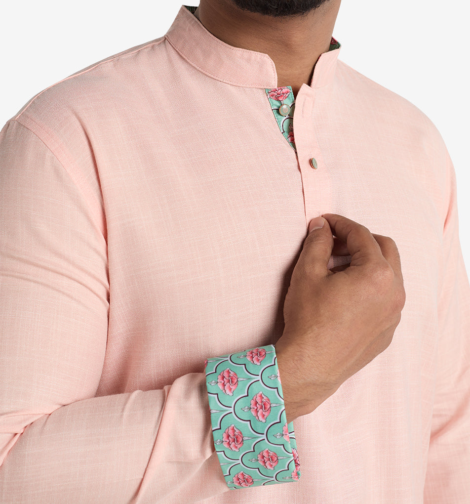 MAHAL Flamingo Pink Lotus Panjabi